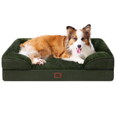Cama ortopédica EHEYCIGA para perros grandes, vista frontal, soporte estable.