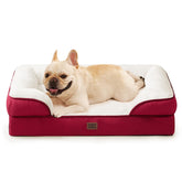 Cama ortopédica EHEYCIGA para perros medianos, vista frontal y soporte suave.