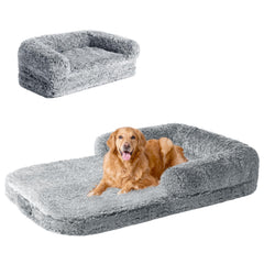 Cama EHEYCIGA XXL plegable, frente para perros grandes, descanso cómodo.