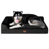 Cama para perro EHEYCIGA XL con espuma memoria para descanso cómodo y soporte.
