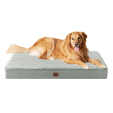 Cama EHEYCIGA XL ortopédica gris-verde para descanso cómodo de perros grandes.