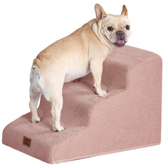 Escaleras curvas de EHEYCIGA para perros pequeños, vista frontal, ideal para subir al sofá.
