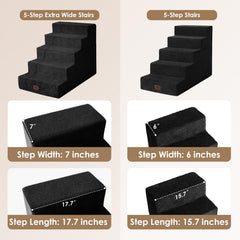 Escalera de 4 pasos EHEYCIGA para cama media, ideal para perros medianos.