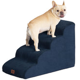 EHEYCIGA escaleras para perro curvas para cama alta, 4 pasos, ayuda a subir con seguridad.