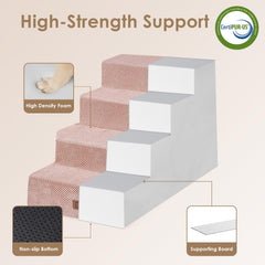 EHEYCIGA escalera plegable para cama, rosa, ahorro de espacio.