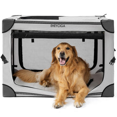 Jaula para perro EHEYCIGA colapsable de 36 pulgadas, vista general para interiores y exteriores.