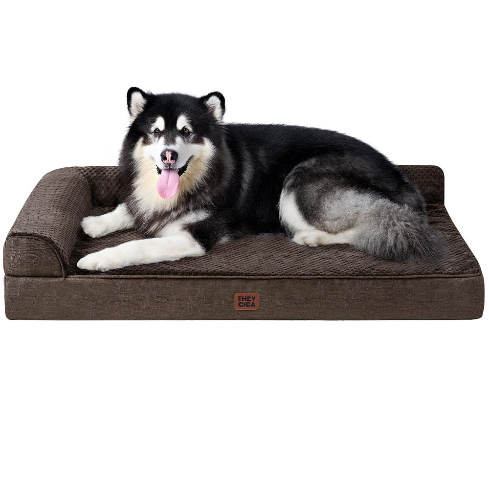 Cama para perro EHEYCIGA XXL con espuma de memoria en panal, cómodo acolchado.