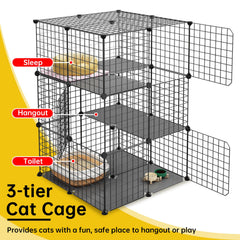 Catio Eiiel de malla metálica con dos puertas para acceso cómodo.