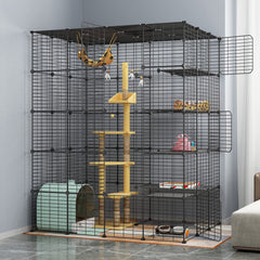 Eiiel jaula-gato-interior-amplia: espacio cómodo para uno a cuatro felinos.