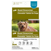 Elanco Quad Desparasitante tabletas masticables para perros medianos, fáciles de administrar.