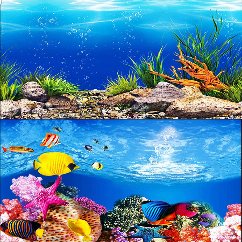 ELEBOX fondo acuario con algas, dos caras para mayor realismo.