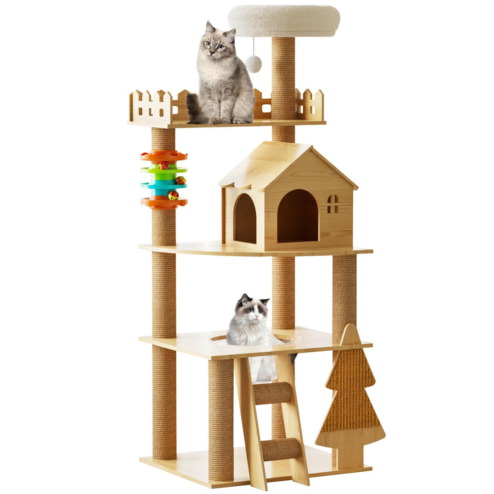 Torre interior Elegaif para gatos: experiencia de trepar segura y estable.
