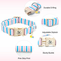 Collar ajustable Elegant little tail de algodón suave, ideal para cachorros.