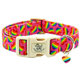 Collar Elegant little tail arcoiris de algodón, suave para paseos diarios.