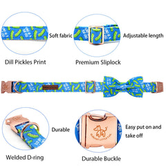 Elegant Little Tail lazo para collar con impresión pepinillos eneldo, estilo único.
