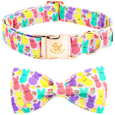 Collar Elegant Little Tail con diseño conejo rosa para Pascua, ideal para fotos.