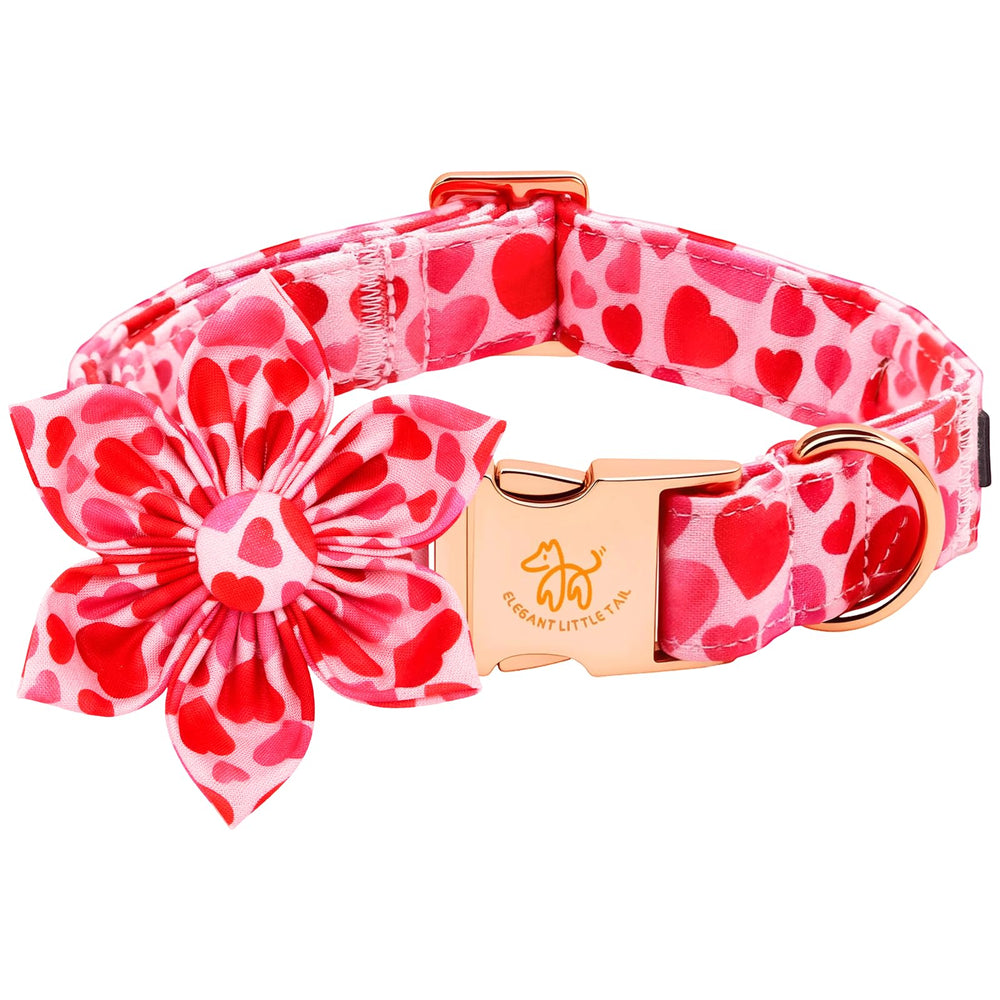 Collar Elegant little tail con corazón rosa para paseos con estilo