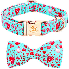 Collar Elegant little tail con corazón rosado, cómodo para paseos diarios.