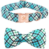 Collar Elegant Little Tail con cuadros azules, ideal para paseos con estilo y comodidad.