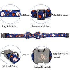 Elegant little tail collar con lazo y estampado de bolas, perfecto para salir a pasear