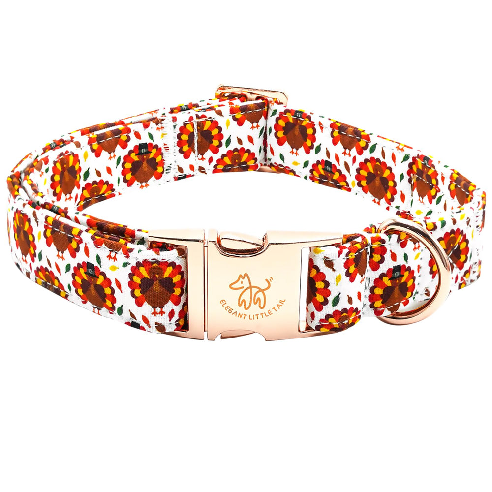 Collar Elegant Little Tail con estampado de pavo, ideal para Acción de Gracias.