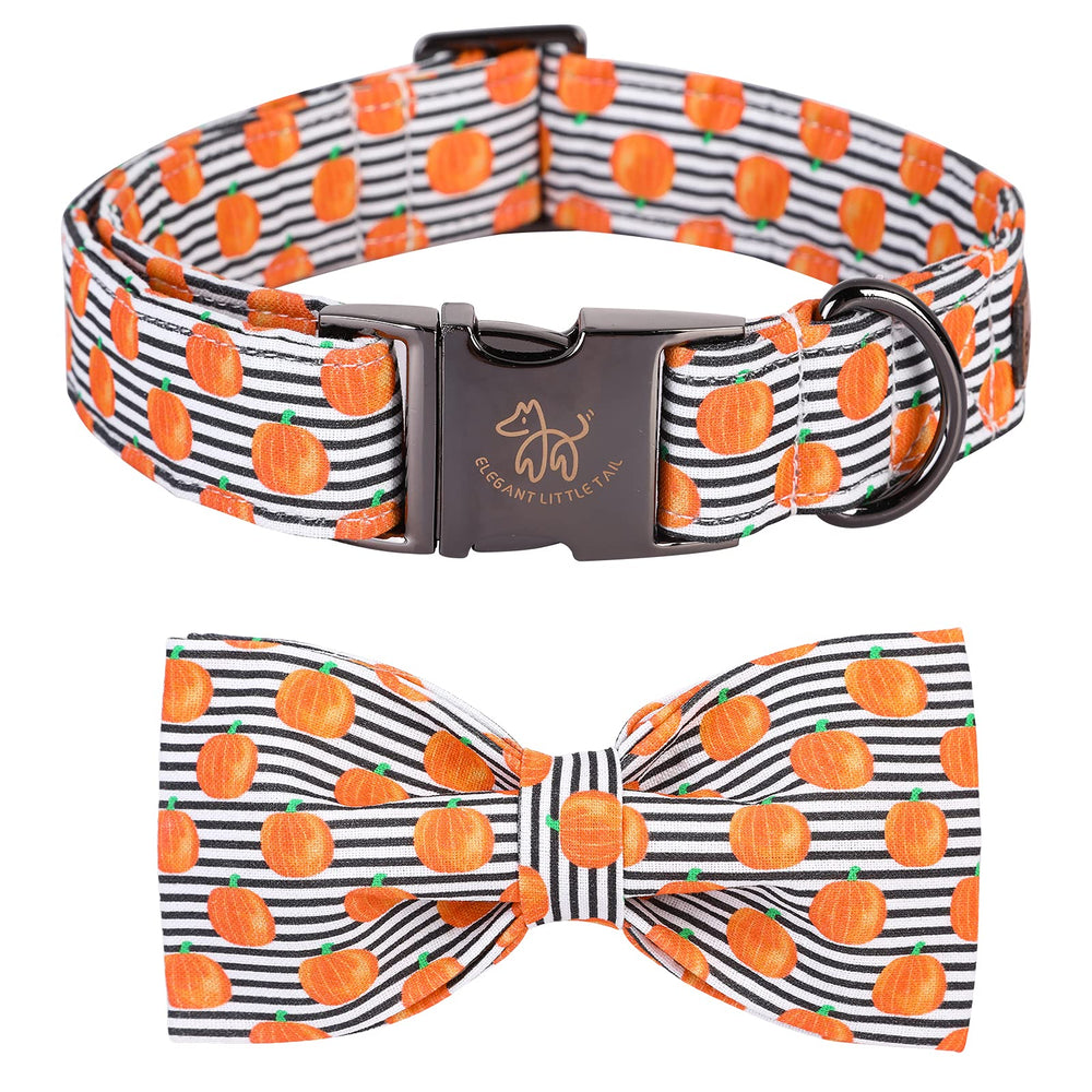Elegant little tail collar con impresión de calabaza, ideal para fiestas de calabaza.