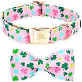 Collar Elegant little tail con lazo trebol para estilo festivo y cómodo.