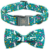 Collar Elegant Little Tail con patrón conejo, ideal para paseos festivos de Pascua.