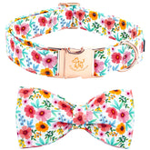 Collar Elegant little tail con diseño floral y lazo, ideal para paseos.