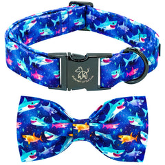 Collar tiburón con lazo grande de Elegant little tail, ideal para paseos con estilo.