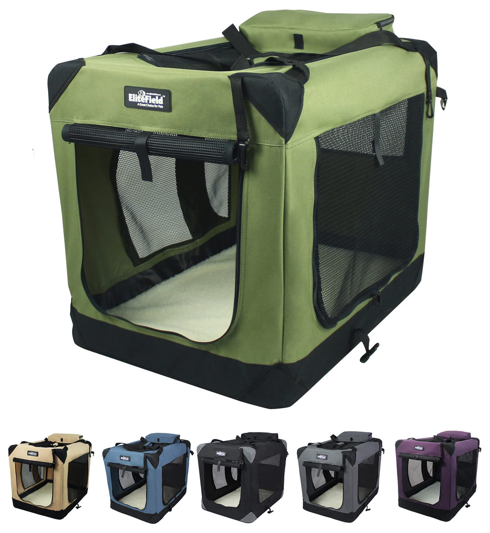 EliteField jaula blanda 3 puertas, espacio cómodo para perros.