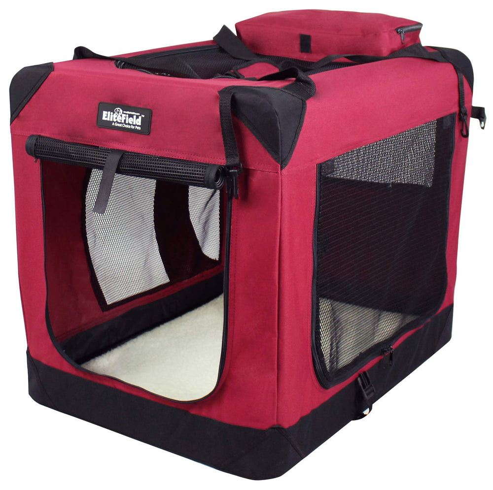 EliteField jaula blanda 3 puertas ensamblada, acceso fácil y espacio cómodo para la mascota.