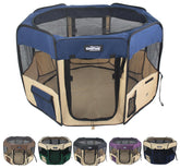 EliteField jaula blanda para mascotas con dos puertas para acceso seguro.