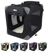 Jaula EliteField suave y plegable con tres puertas para casa y viaje.