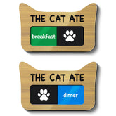 EliteSign señal imantada para gatos con oreja acrílica y dos zonas de comida