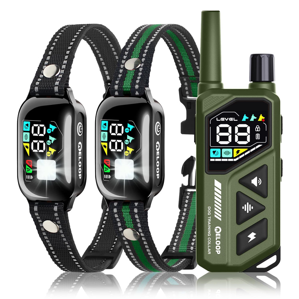 ELOOP collar de entrenamiento para dos perros con control remoto práctico.