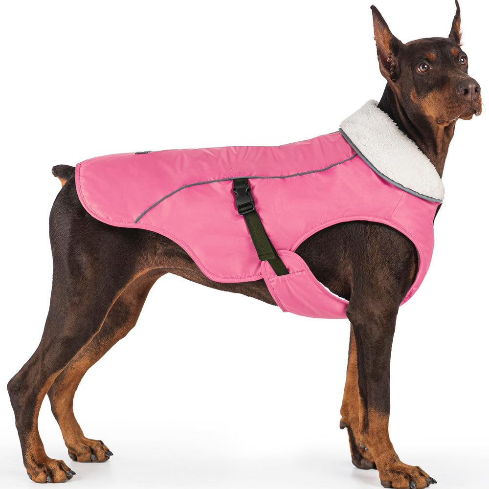 EMUST abrigo de invierno para perros rosa XXXL mantiene cálido durante paseos en frío
