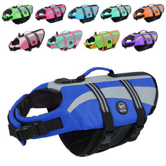 EMUST chaleco flotante para perro en royal blue, vista frontal, alta visibilidad.