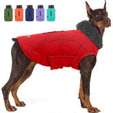 Chaleco EMUST para perros con cierre para arnés, práctico para paseos invernales.