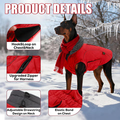 EMUST chaqueta de invierno para perros con cuello de pelo suave para más calor.