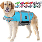 EMUST chaleco salvavidas para perros con asa de rescate, facilita manejo seguro.