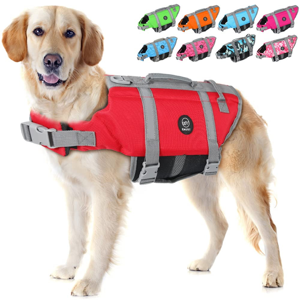 EMUST chaleco salvavidas para perros con mango de rescate para salir del agua