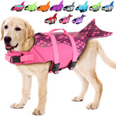 EMUST chaleco sirena para perros favorece la flotación al nadar.