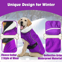 EMUST chaqueta para perro morada, borde reflectante para mayor visibilidad nocturna.