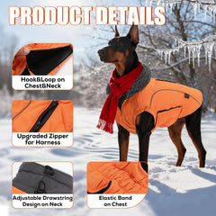 EMUST chaqueta de invierno para perros, cuello de pelo alto para mayor abrigo