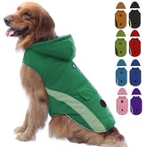 Chaqueta EMUST para perro en color verde con banda reflectante para paseos nocturnos