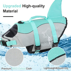 EMUST chaleco sirena para perros, vista lateral, flotación estable para playa o piscina.