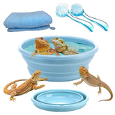 Enochainchin piscina plegable para dragón barbudo, ideal para baños cómodos al aire libre