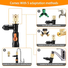 adaptadores para grifos compatibles y conexiones incluidas.