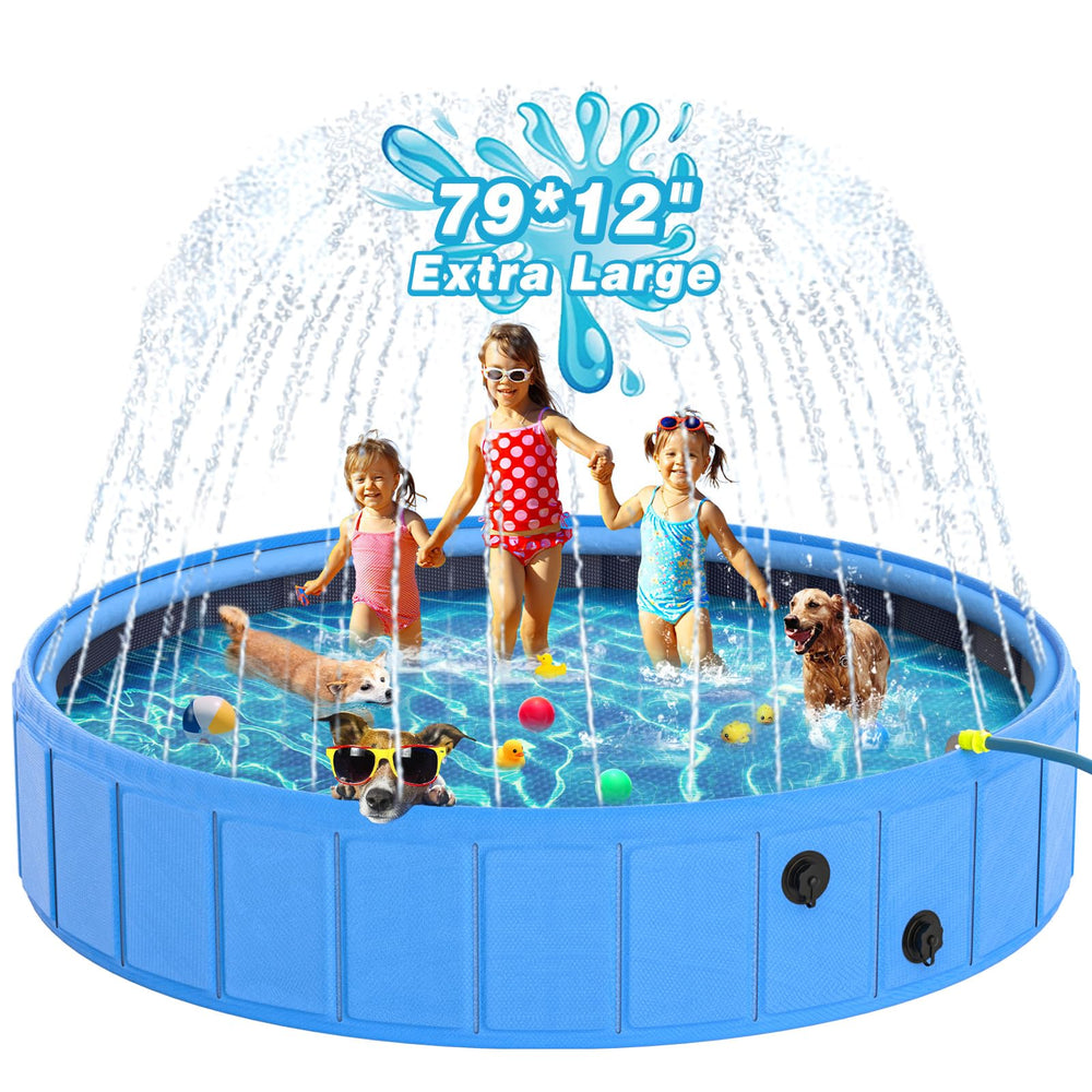 Piscina para perros EPN plegable grande 79 pulgadas, ideal para juego exterior